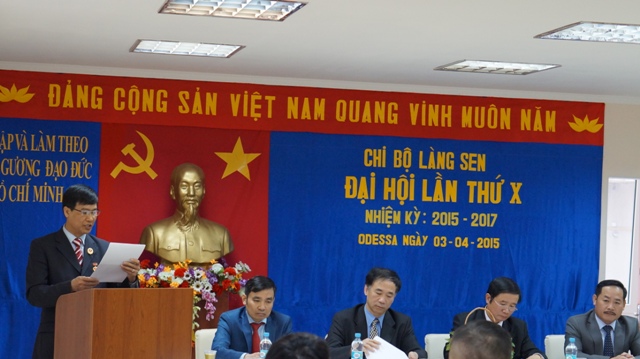 Chi bộ Làng Sen tiến hành Đại hội lần X nhiệm kì 2015 - 2017