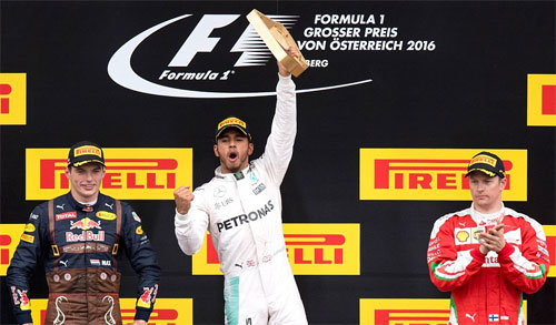 Hamilton thắng chặng đua tại Áo sau va chạm nảy lửa với Rosberg