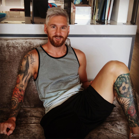 Messi nhuộm tóc trắng, bị dân mạng châm biếm