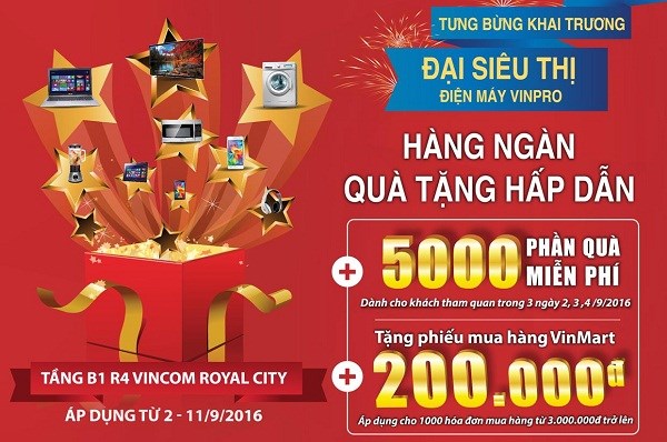 VinPro khai trương đại siêu thị điện máy quy mô 5.000m2