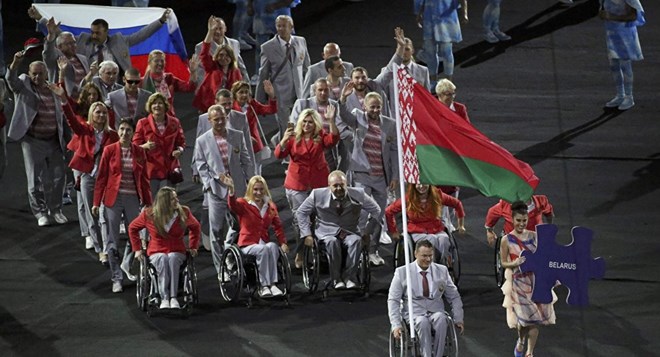 Đeo cờ Nga ở Paralympic, Belarus