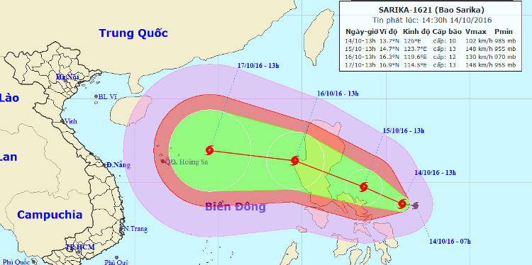 Xuất hiện cơn bão mới gần biển Đông