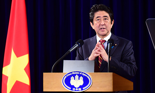 Thủ tướng Abe: 'Việt Nam - Nhật Bản gắn kết bởi vùng biển tự do'