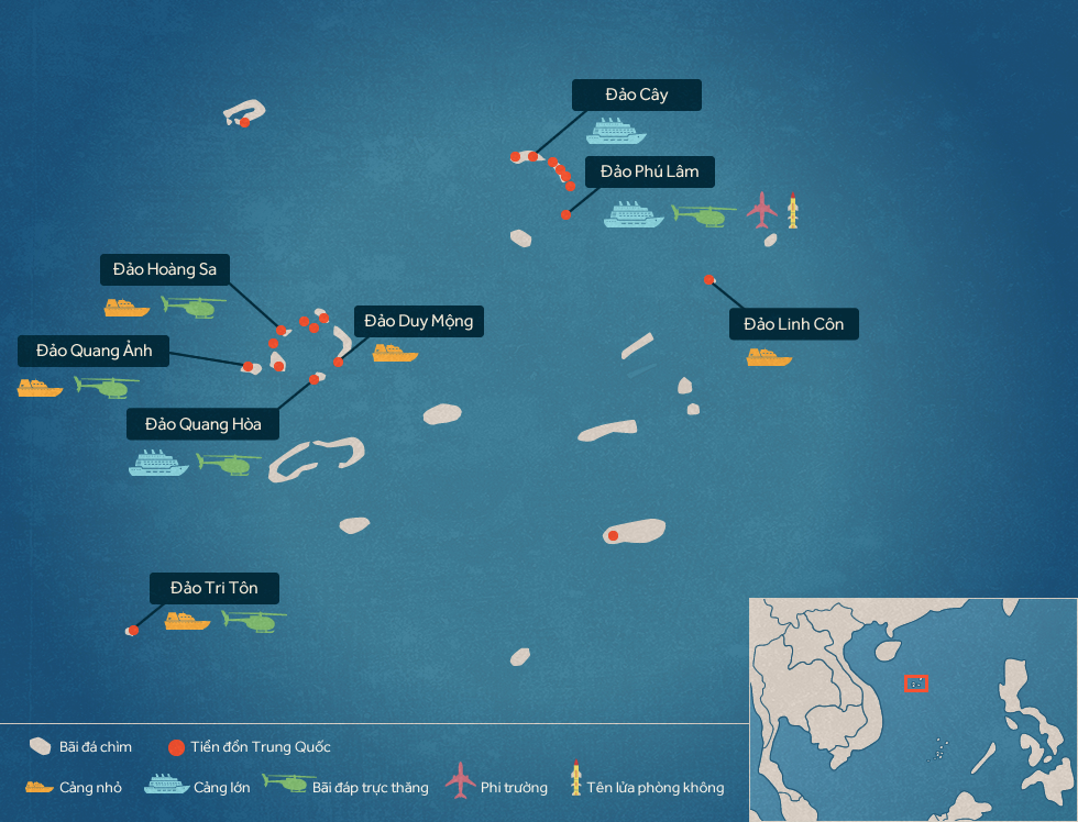 Trung Quốc xây phi pháp những gì tại quần đảo Hoàng Sa?