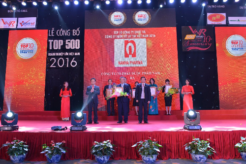 Nam Hà lọt Top 10 công ty dược Việt Nam uy tín năm 2016