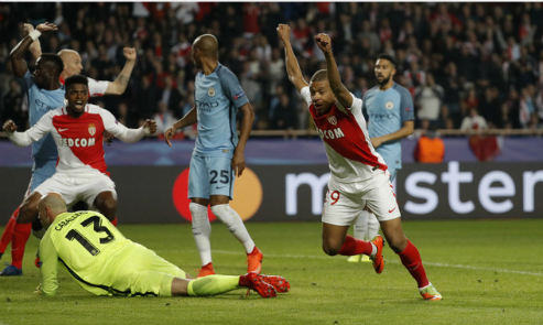 Man City thua đậm Monaco, bị loại khỏi Champions League