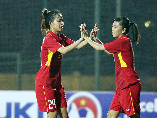 Việt Nam đè bẹp Singapore 8-0 ở vòng loại giải Asian Cup nữ 2018