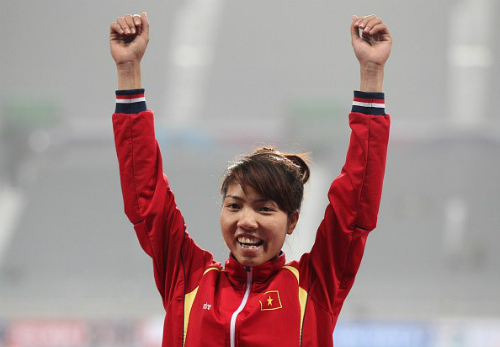 Nữ VĐV nhảy xa Việt Nam giành HC Vàng châu Á