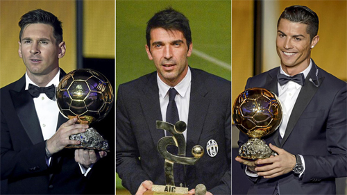 Ronaldo, Buffon và Messi dẫn đầu cuộc đua Quả Bóng Vàng