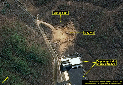 Triều Tiên có thể đang nâng cấp bãi phóng tên lửa đạn đạo