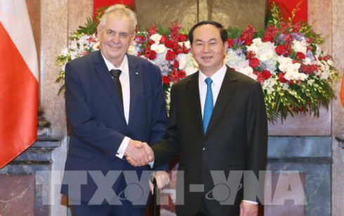 Chủ tịch nước Trần Đại Quang chiêu đãi chào mừng Tổng thổng Séc