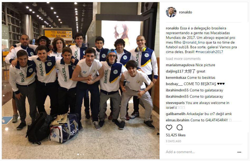 Ronaldo sung sướng khi con trai lên tuyển U18 Brazil