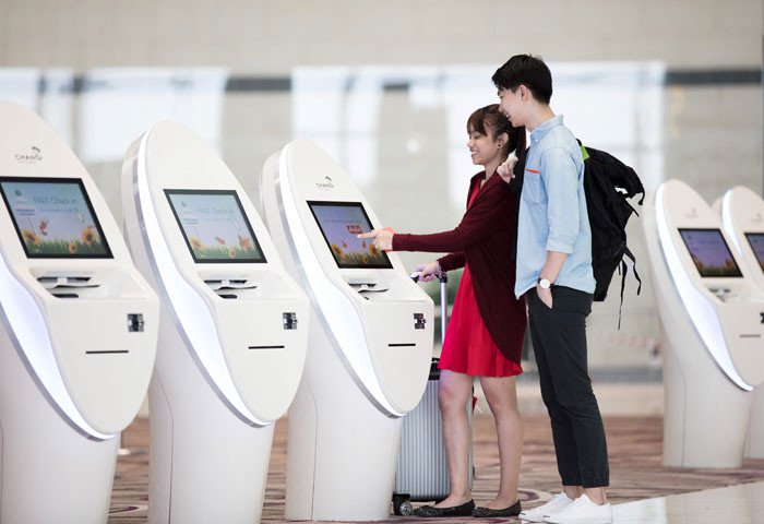 Ga hàng không làm thủ tục tự động ở Singapore