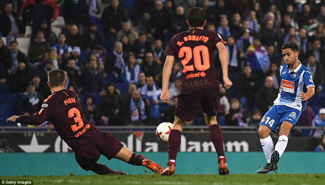 Messi đá hỏng phạt đền, Barcelona bại trận trước Espanyol