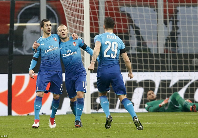 Quật ngã AC Milan, Arsenal rộng cửa vào tứ kết