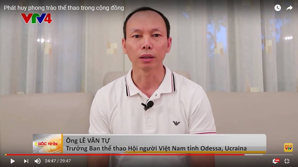 Video: VTV4 phỏng vấn ông Lê Văn Tự về phong trào thể thao cộng đồng