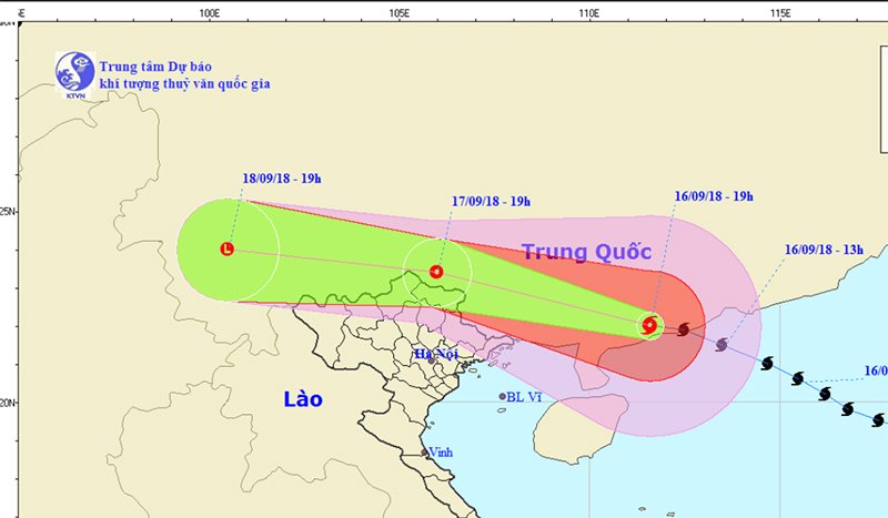 Dự báo thời tiết 17/9: Bão Mangkhut suy yếu, Hà Nội giảm 6 độ