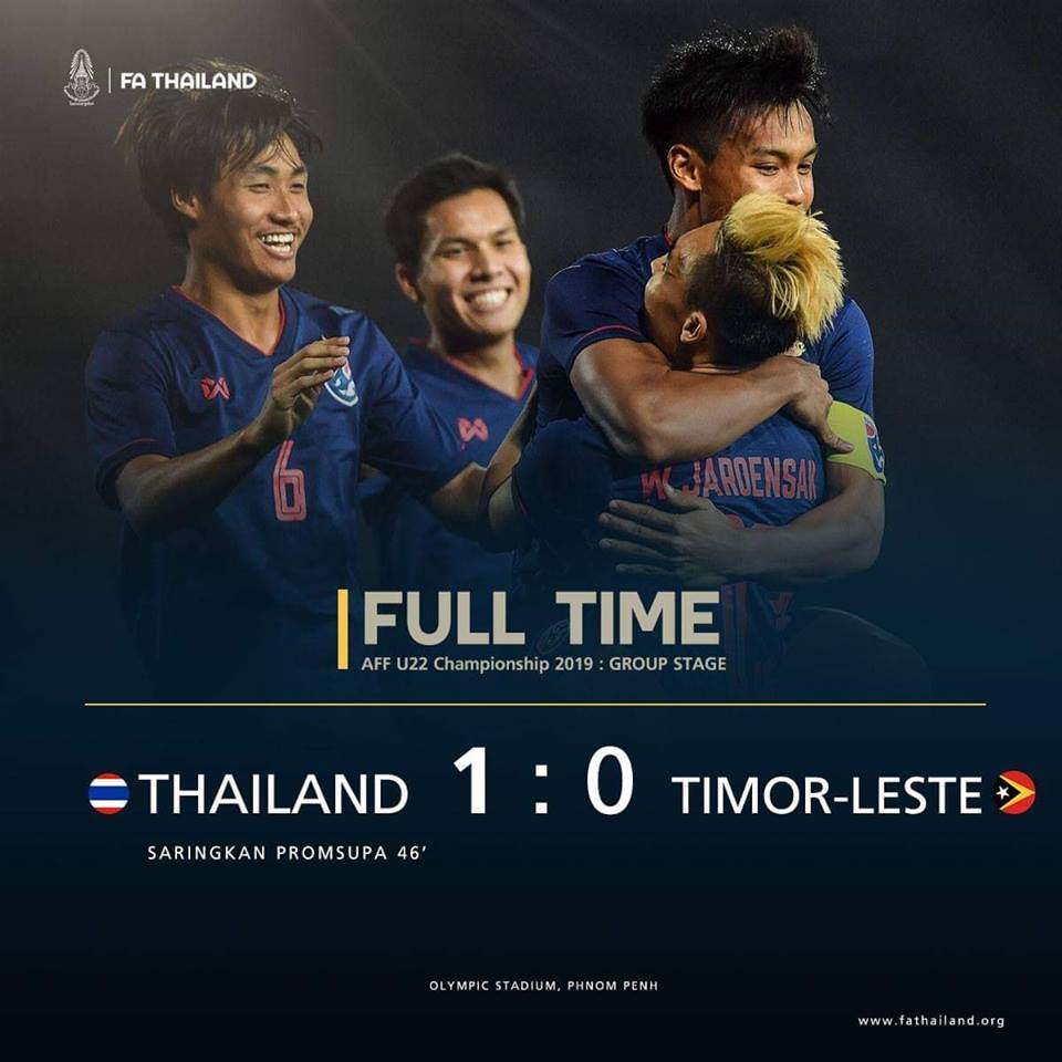 U22 Thái Lan thắng tối thiểu U22 Timor Leste