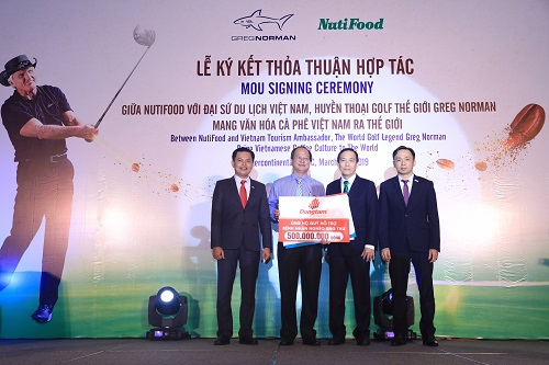 NutiFood hợp tác huyền thoại golf Greg Norman quảng bá cà phê Việt