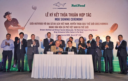 NutiFood hợp tác huyền thoại golf Greg Norman quảng bá cà phê Việt