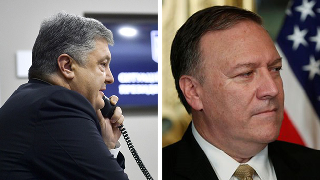 Tổng thống Poroshenko điện đàm với ngoại trưởng Mỹ Pompeo