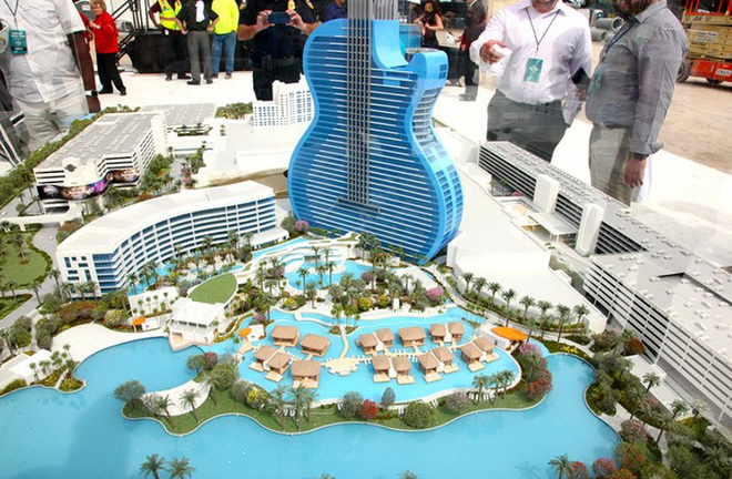 Ngắm nhìn khách sạn hình cây đàn guitar độc đáo sẽ khai trương vào mùa thu này tại Mỹ
