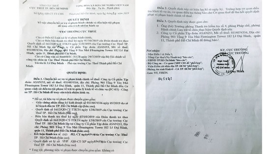 Asanzo trốn thuế hơn 40 tỉ đồng, chuyển điều tra xử lí hình sự