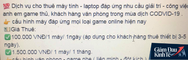 Nở rộ dịch vụ cho thuê laptop trong dịch Covid-19
